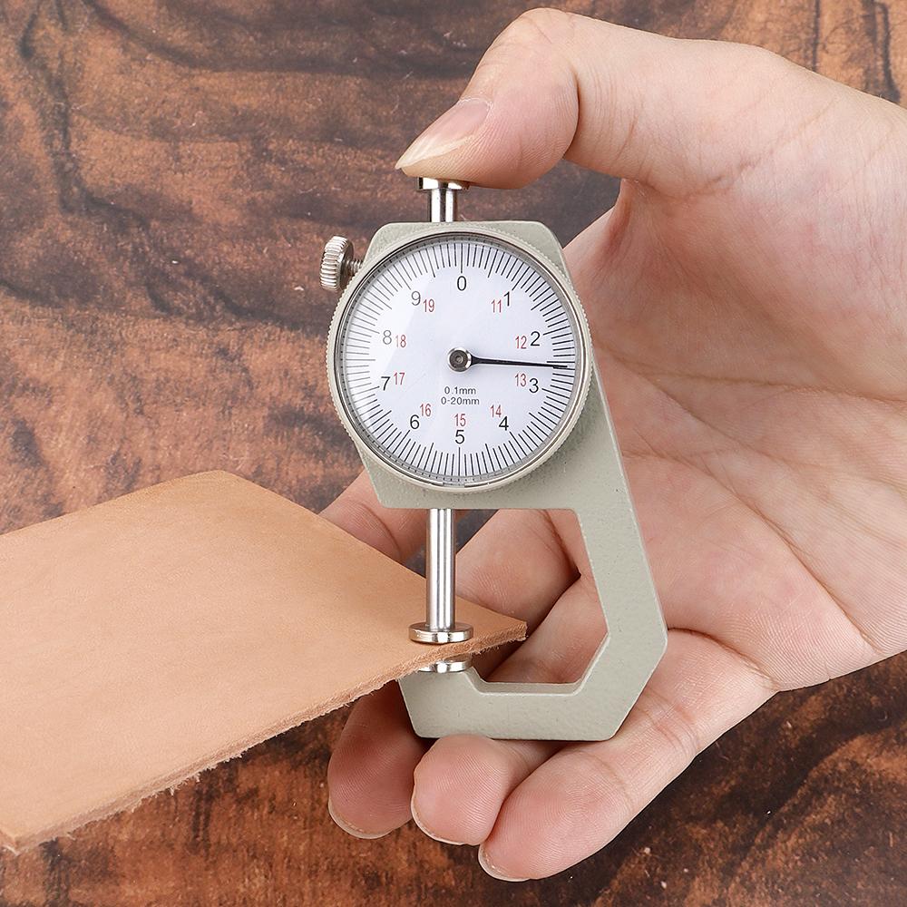 1pc Leather Thickness Gauge, Handheld High-Precision Measuring Tool for DIY Crafting, Dual Flat & Pointed Tips, Digital Display