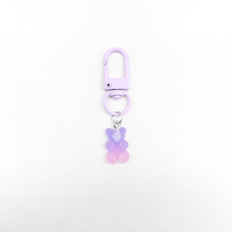 Gradient Color Resin Bear Keychain Pendant - Simple, Versatile, and Girly DIY Bag Ornament