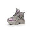 Autunno 2025 nuove scarpe da papà altezza piattaforma aumentata 8 cm Celebrità di Internet con lo stesso stile moda casual versatile allacciatura donna