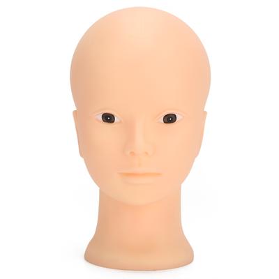 Testa di manichino per esercitazioni di trucco, parrucca, cappello, testa di manichino calva da 49 cm senza trucco