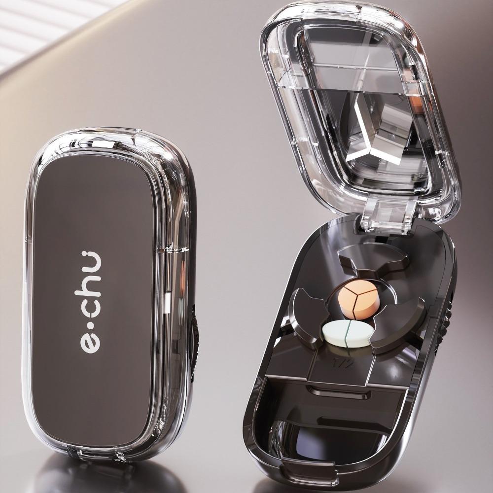 Pill Cutter Splitter Quarter Tablet Slicer Precise 1/2 1/3 1/4 Cut Portable Medicine Storage Box for Daily Use