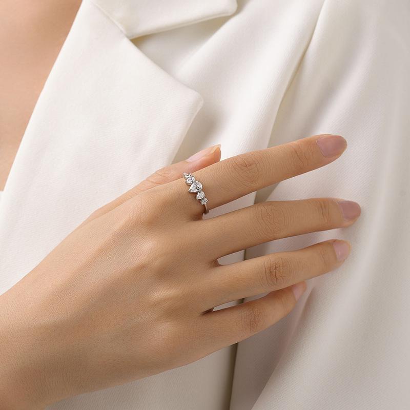 Tancise Classic 925 Sterling Silver  Zircon Ring Ladies Jewelry Wedding Promise Party Gift