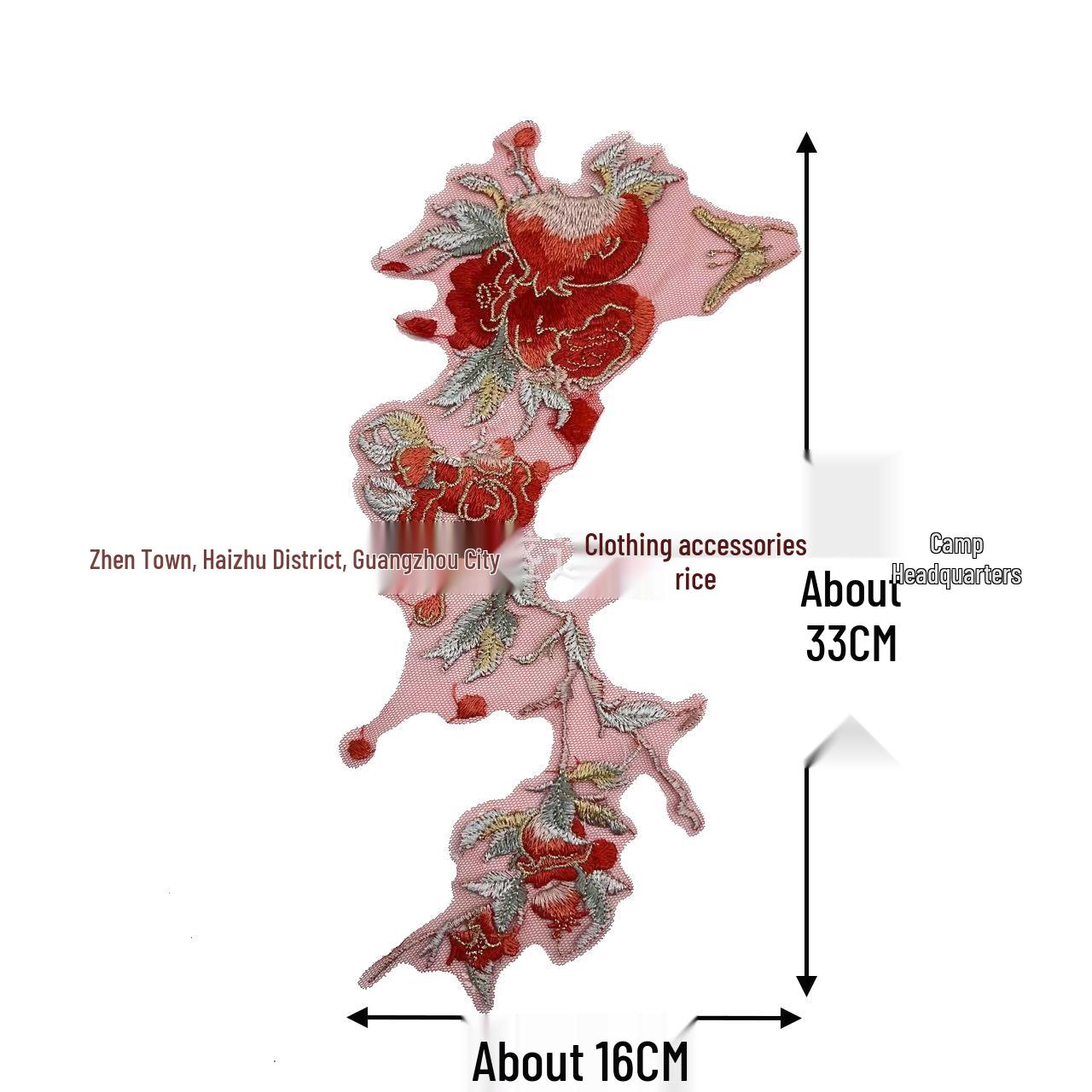 Water-Soluble Embroidery Mesh Fabric Applique Flowers for Performance Costumes and Clothing Accessories - Embroidered Collar Flower