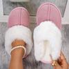 Closed Toe Warm Cotton Slippers Women Faux Fur Thicken Plush Winter Home Shoes Woman Lightweight Casual Indoor Slides Female