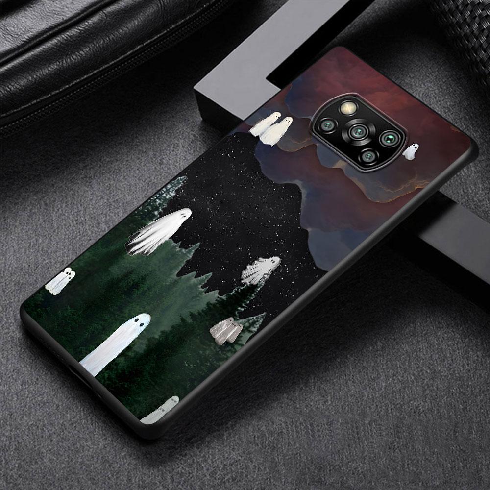 

Эстетический милый чехол с изображением призрака для Xiaomi Poco X5 X3 NFC M5s F3 M4 M3 M2 Pro, черный силиконовый мягкий чехол для телефона Xiaomi Poco X3 Pro
