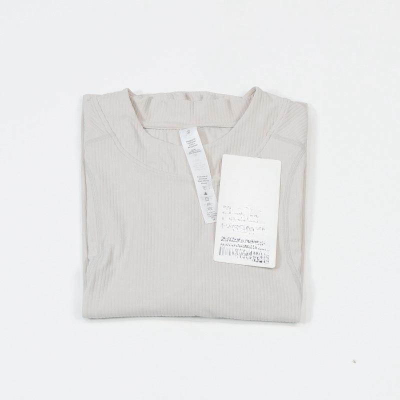 Women's Ribbed Nylon Yoga T-Shirt - Loose, Comfortable, and Casual for Fitness and Outdoor Activities