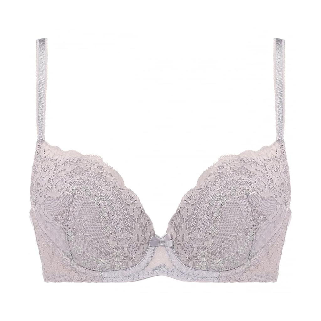 AMOSTYLE BY Triumph Entry Collection Cup Backless Bra Panty Twinkle M013 E70M 3/4 Bra, & Set, Flower, Women's, (Gray),