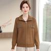 Elegant Lapel Knit Cardigan for Mid-Aged and Elderly Women - 2025 Spring & Autumn Style