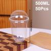 50Pcs Disposable Salad Cup 250/300/360/500ML Transparent Dessert Yogurt Cups Bowls Container With Lids For Ice Cream Cupcake