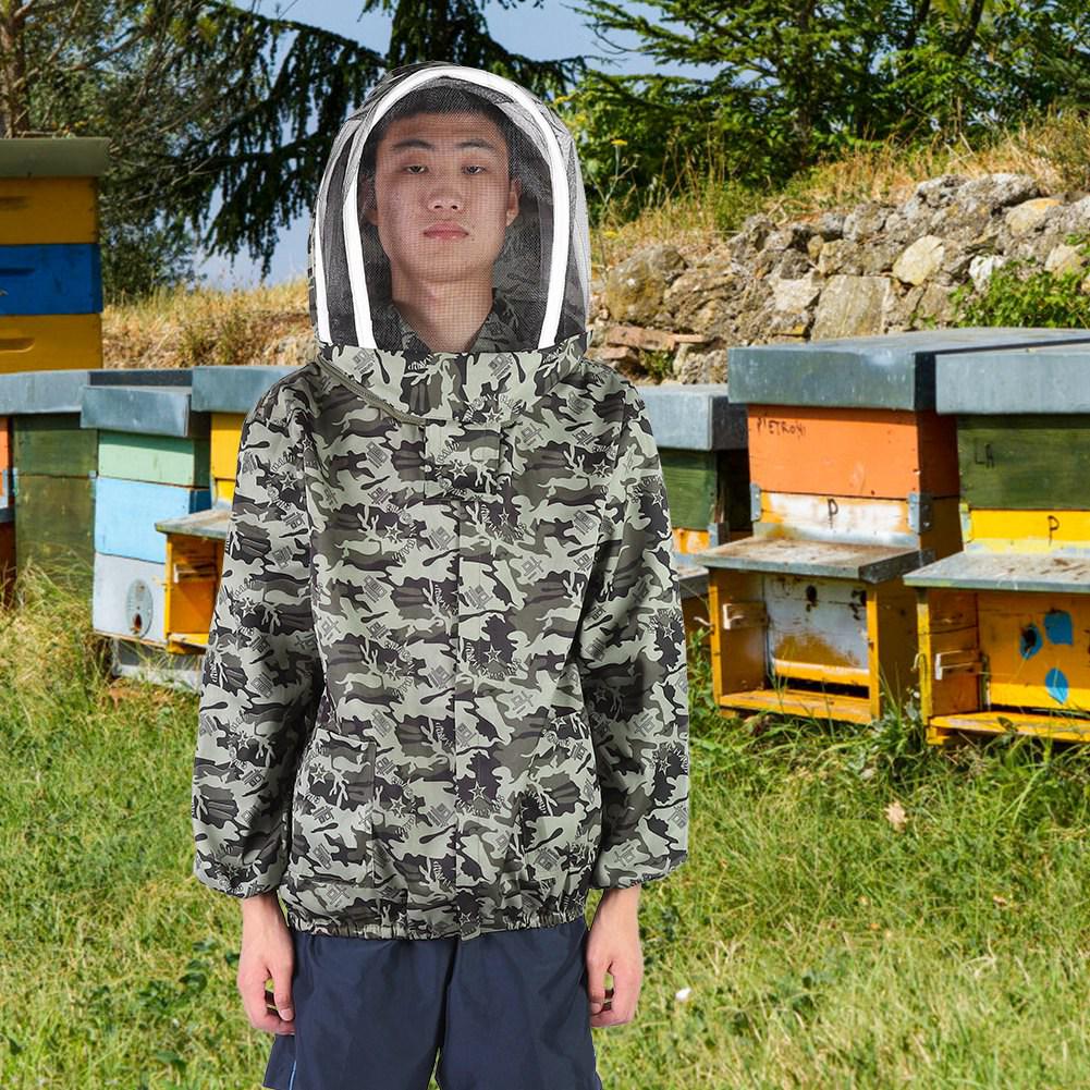 Foldable Beekeeping Protective Veil Jacket Double Zippered Bee Suit Beekeeper Supplies