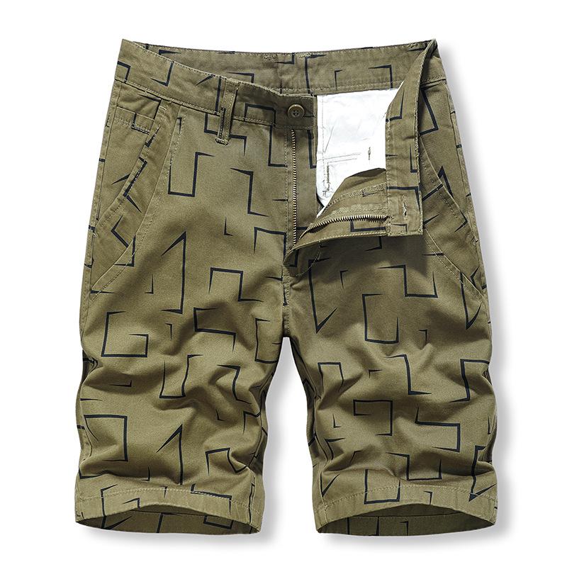 New Summer Casual Short Men Fashion Stripe Cargo Shorts Cotton Jogger Kneel Length Breeches  Mens Sports Shorts