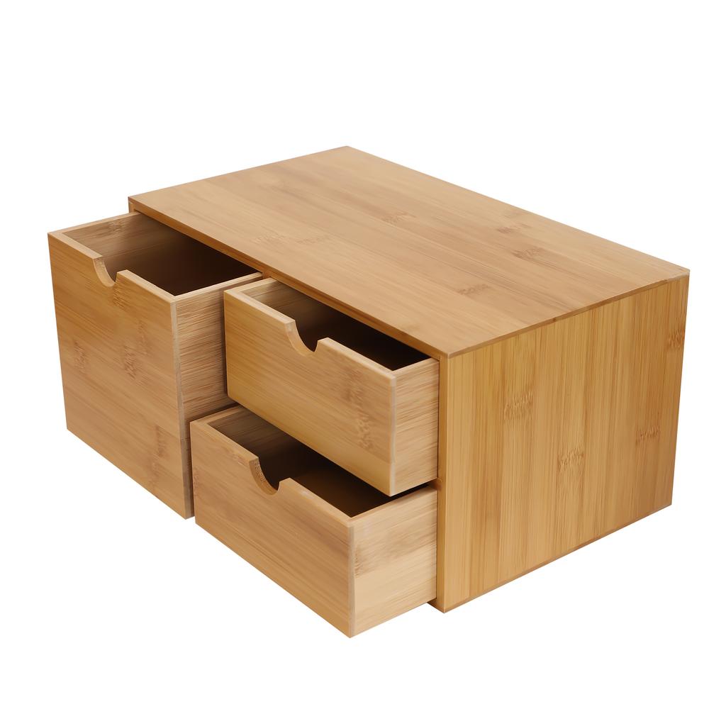 Holz Schreibtisch-Organizer Mini-Regal Schublade Schreibtisch-Organizer Schreibtisch-Organizer Schubladen Aufbewahrungsbox (Typ 2 (3 Schubladen)