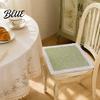 Decorative Chair Mat Cotton Linen Pad with Ties Square Summer Seat Lace Non Slip Trim 15.75" X Breathable Washable for Dining Office