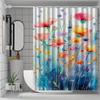 Colorful Floral Shower Curtain - Elegant Waterproof & Anti-Fog, Multifunctional Design, Ideal For Bathroom Decor