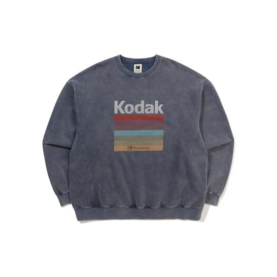 Rainbow Snow Wash Fleece Crewneck Navy