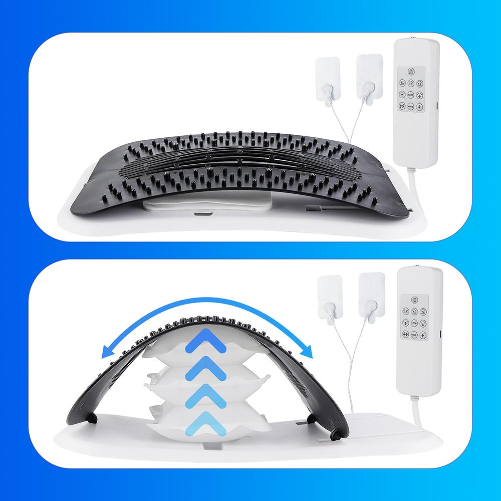Multi-functional Back Stretcher Electric Microcurrent Back Lumbar Support Massager Adjustable Height Waist Stretching Massage