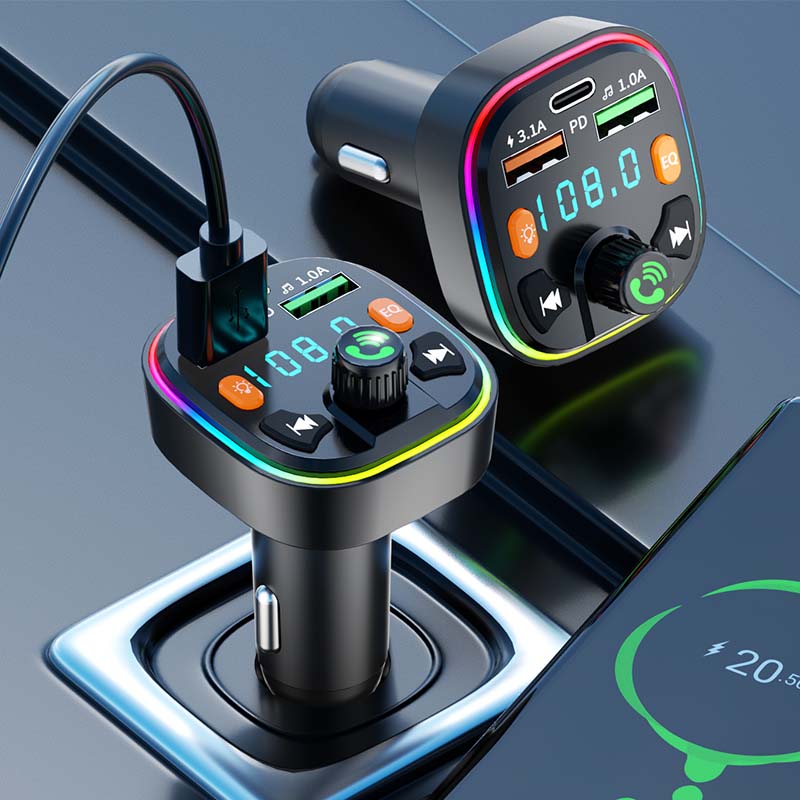 Bluetooth Car MP3 Player  FM Transmitter Handsfree Car Radio Modulator PD Type C USB car Charger Adapter Handsfree Car kit