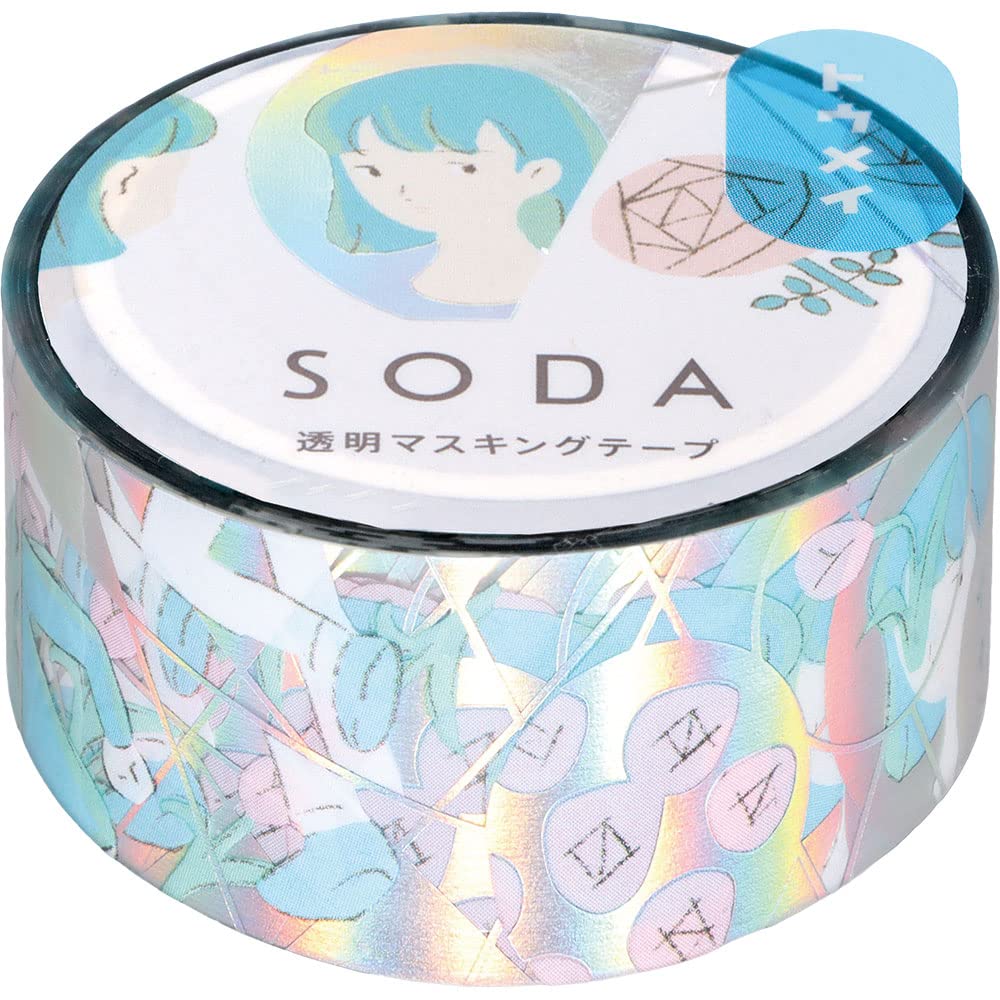 King Jim Masking Soda Transparent 20mm width Tape, Color, Mirror, CMTH20-004,