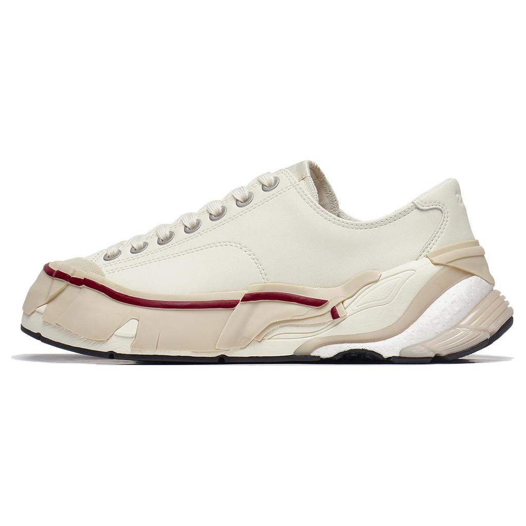 Li Ning Fearless Wear resistant And Lightweight Low top Skateboard Shoes Men's Vanilla White AZGT081-1