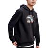 Anta Cartoon Print Drawstring Hoodie With Long Sleeves Unisex Tops Black 952238720-5