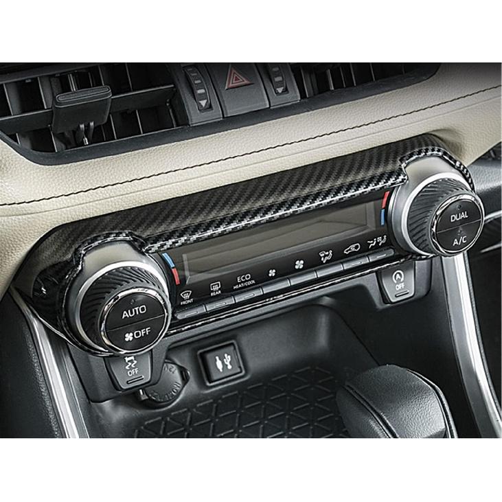 Cartrims Star Car Center Console Air Condition A/C Switch Button Cover Trim Carbon Fiber Grain for Toyota RAV4 RAV 4 XA50 2019 2020 2021 2022 2023