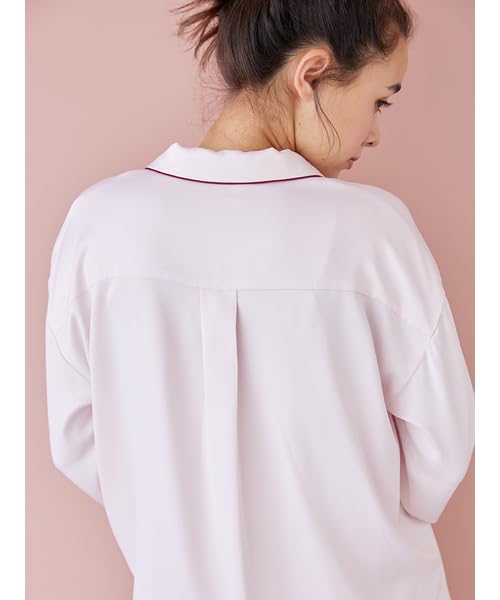 Gelato Pique Holiday Piping Satin Shirt PWFT245279 OWHT Free Size Women's