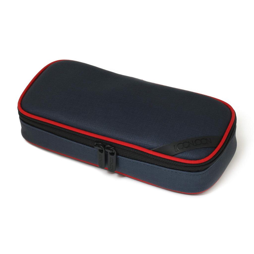 LOONLOON 660 Rainy Pencil Case, Navy, Large Capacity, Stylish, Two-Story Design, Multifunctional, Simple Design