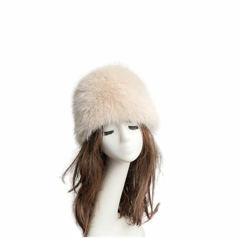 Warm Plush Fisherman Caps Solid Color Faux Fox Fur Basin Hat Autumn Imitation Fur Bucket Cap