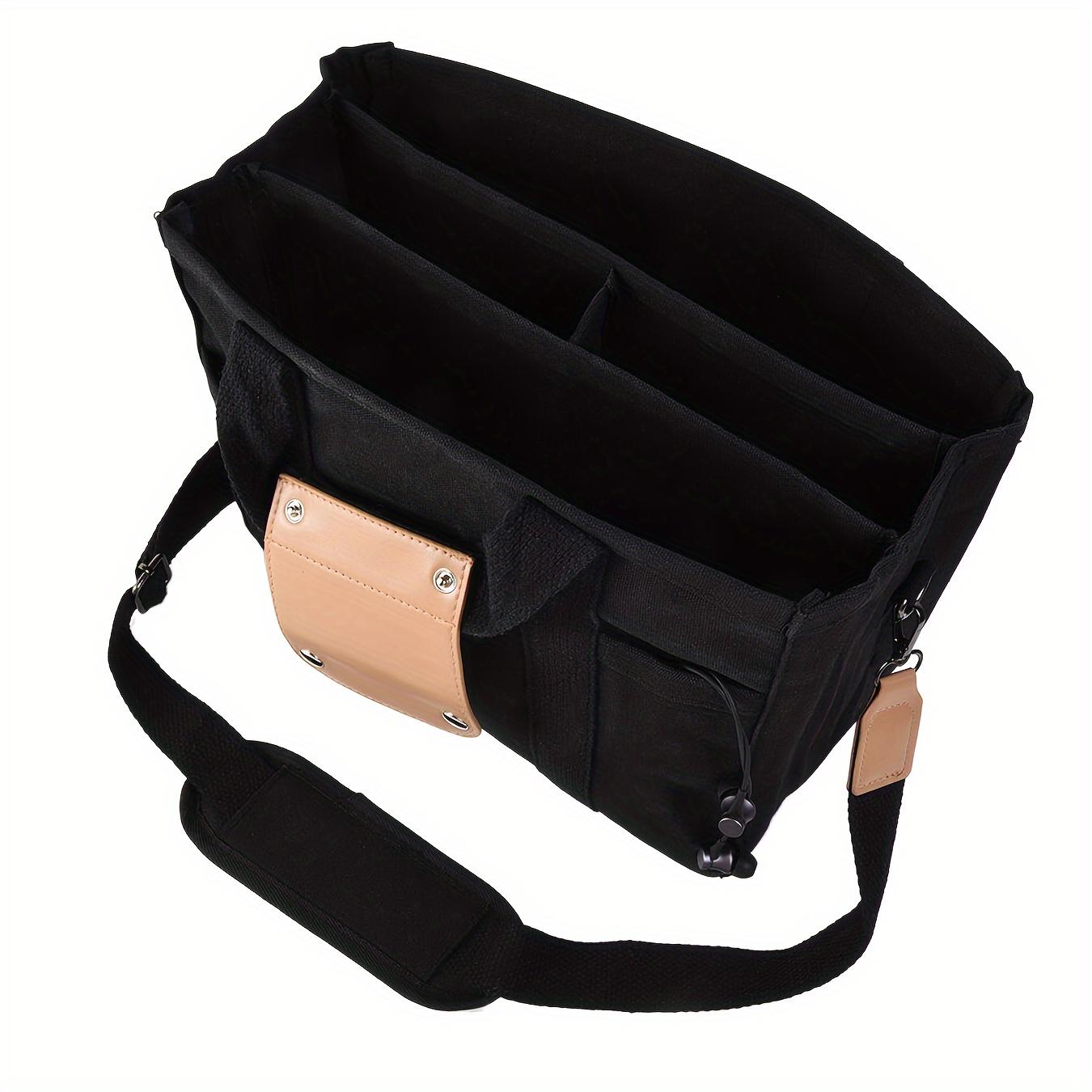 Сумка-тоут из холста, прочная, вместительная, сумка-мессенджер чёрный