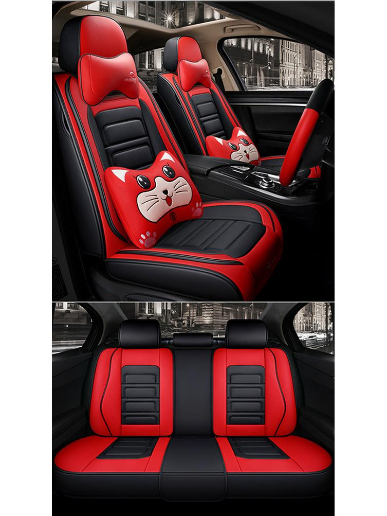 Universeller 5-Sitzer Vollumfassender Autositzbezug - Ganzjahres-Cartoon-Design