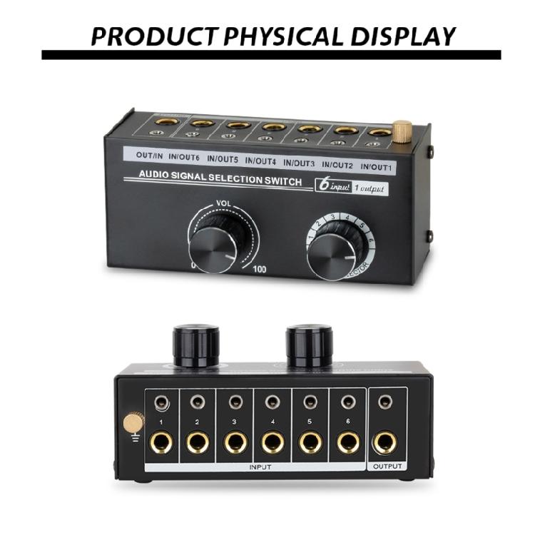 Compactly 6Channel Audios Switcher For Clear Sound And Easy Setups Eliminates Noise and Sound Interferences Selector