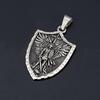 Saint Michael Archangel Stainless Steel Pendant Men's Necklace - Warrior Angel with Sword and Shield