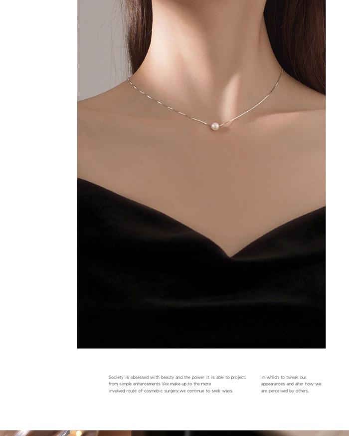 2022 Neue Mode 925 Sterlingsilber Perlen Nischen Schlüsselbein Halskette für Frauen