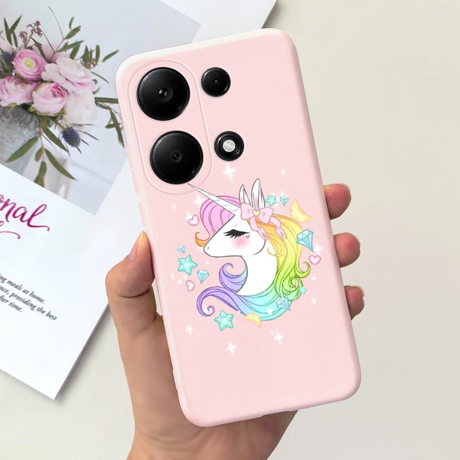 For Xiaomi Redmi Note 13 Pro 4G 2024 Case Cute Love Heart Cactus Soft Matte TPU Cover For Xiaomi Poco M6 Pro 4G Note13 Pro Coque