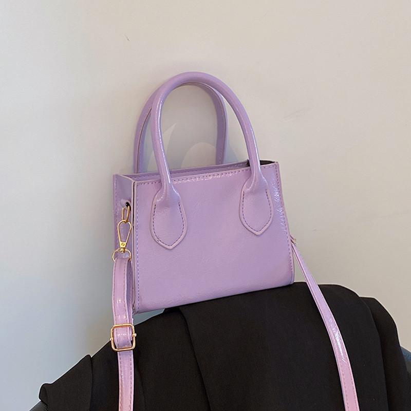 Stylish Mini Handbag For Women Versatile And Trendy Pu Leather Shoulder Bag In Pink Beige Purple Silver And Black