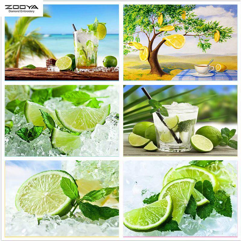 

ZOOYA 5D DIY Полный дрель Алмазная картина Фрукты и лед Искусство Вышивка Стежок Мозаика Домашний Декор Подарок