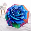 1pc Blue Rose Automatic Umbrella - Automatic Opening And Closing, Sturdy Iron Frame, Formal Occasions yy251018117