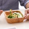 Japanese Style Solid Wood Square Salad Bowl - Simple Wooden Tableware Dish