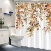Watercolor Plant Leaf Shower Curtain Thanksgiving Gift Polyester Green Leaf Printed Shower Curtain Bathroom Decoration
