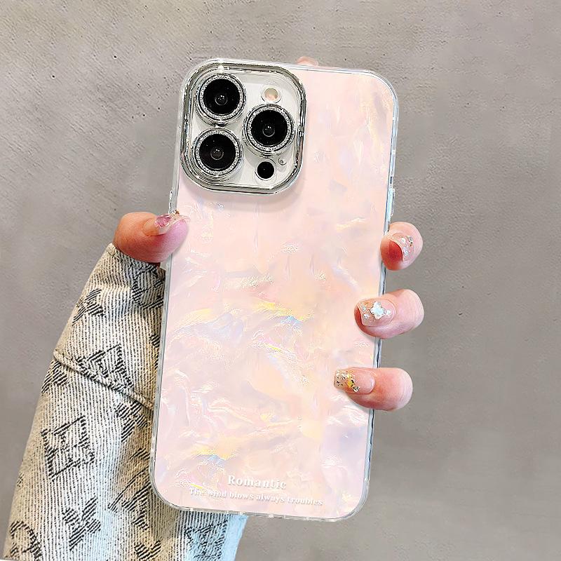 Gradual change shell pattern for Apple 16promax mobile phone case 13 all-inclusive lens film 15 advanced sense 14 simple 11