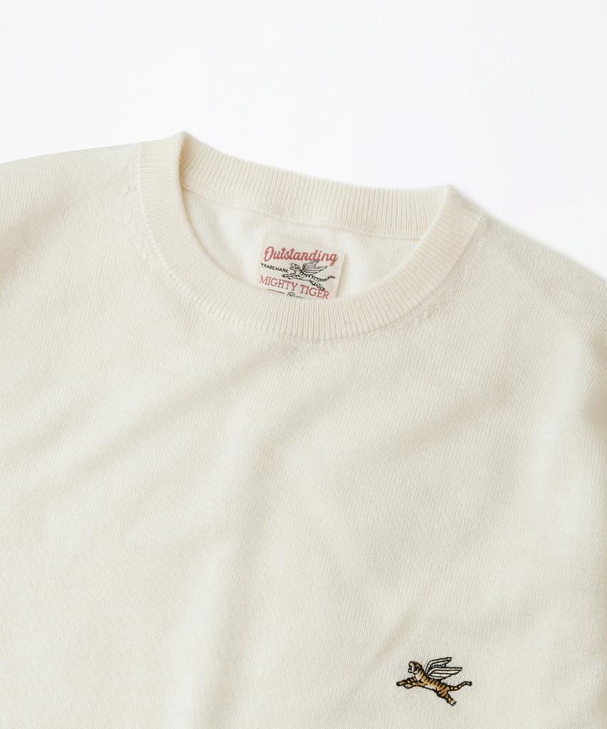 OUTSTANDING Mighty Tiger Wool Crew Neck Knit_Ivory