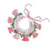 Knitted Pet Bandana Bell Orchid Design Cute Scarf for Cats Dogs