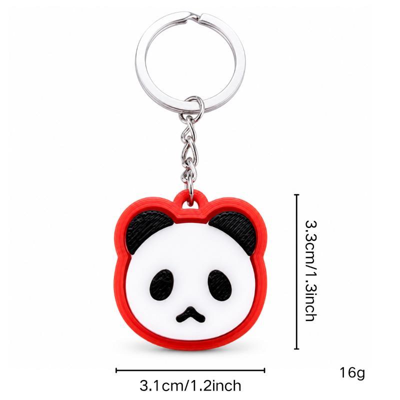 1Pcs 3.3Cm Cute Panda Head Fidget Keychain 3D Printed Pla Press Click Stress Relief Bag Pendant
