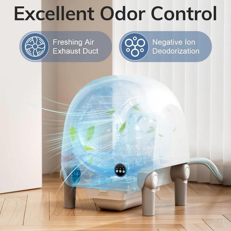 Large Capacity Automatic Cats Litter Boxes Self Cleaning Cat Litter Box with WiFi Connect Smart App for Indoor Kitty Small Cats