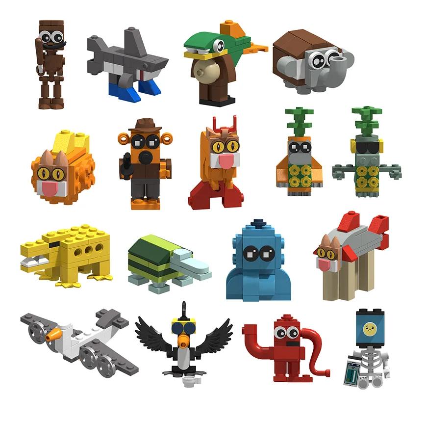 

Конструктор Бомбардиро Крокодило, Тунг Тунг Тунг Сахур, Тралалео Тралала та ін.. Італійський брейнрот Italian Brainrot різнокольоровий