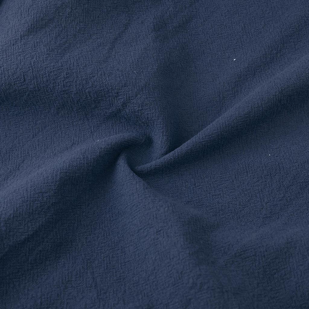 Women Lace Button Turn Down Collar Middle Sleeve Color T-Shirt Top Blouse