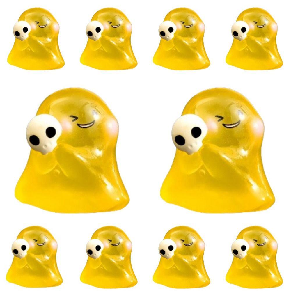 10Pcs Light In The Dark Ghost Figurines Miniatures Ghost Statue  Home Office Desktop Decor