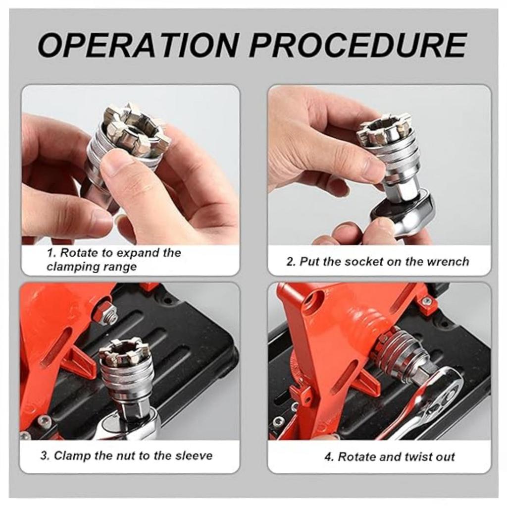 Adjustable Socket Wrench Set Multi-Function 3/8" Drive 10-19 Mm Adjustable Hex Universal Socket