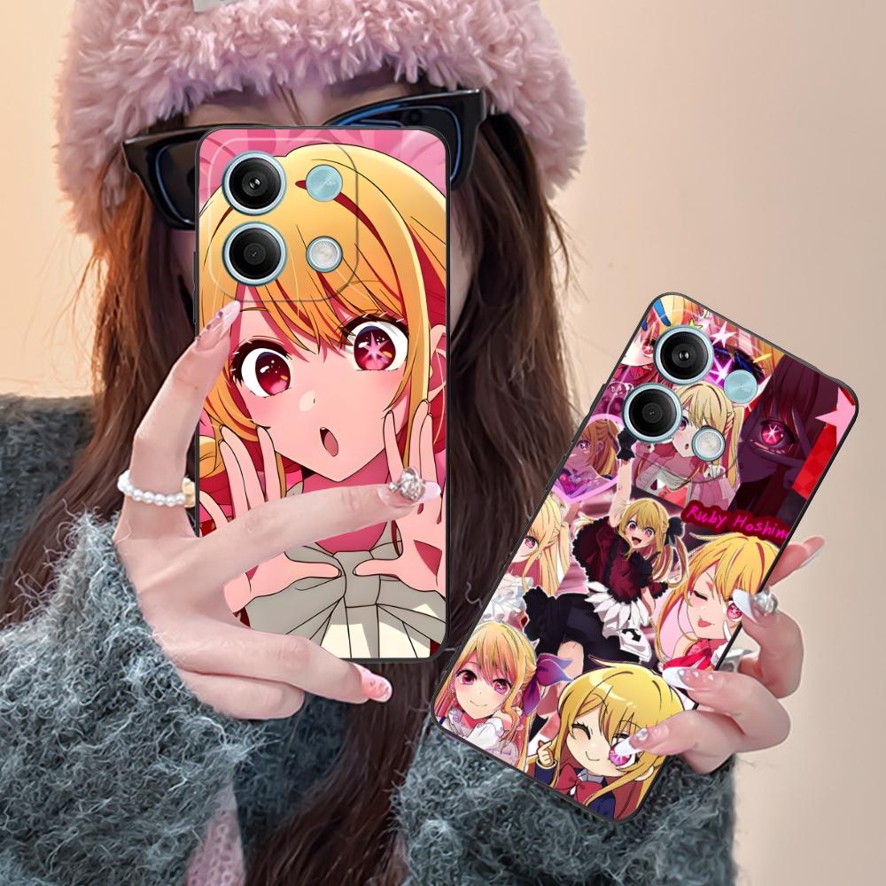 Oshinoko Hoshino Ruby Phone Case for Xiaomi Redmi 15 14 13 12 A5 3 2 1 C Plus 4G 5G Colorful Printing Cover Pretty Smartphone