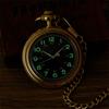 New Classic Retro Luminous Straight Plate Uncovered Double Arabic Numeral Mechanical Pocket Watch Suitable for Men and Women